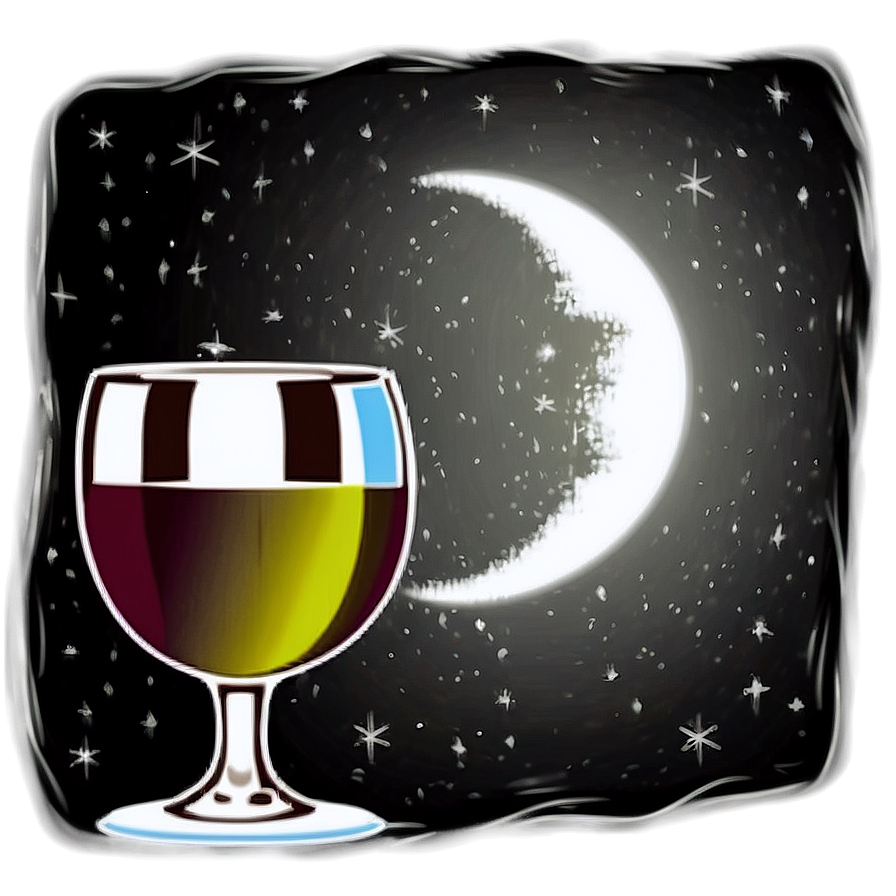 Wine Glass In Moonlight Png Pko41 PNG