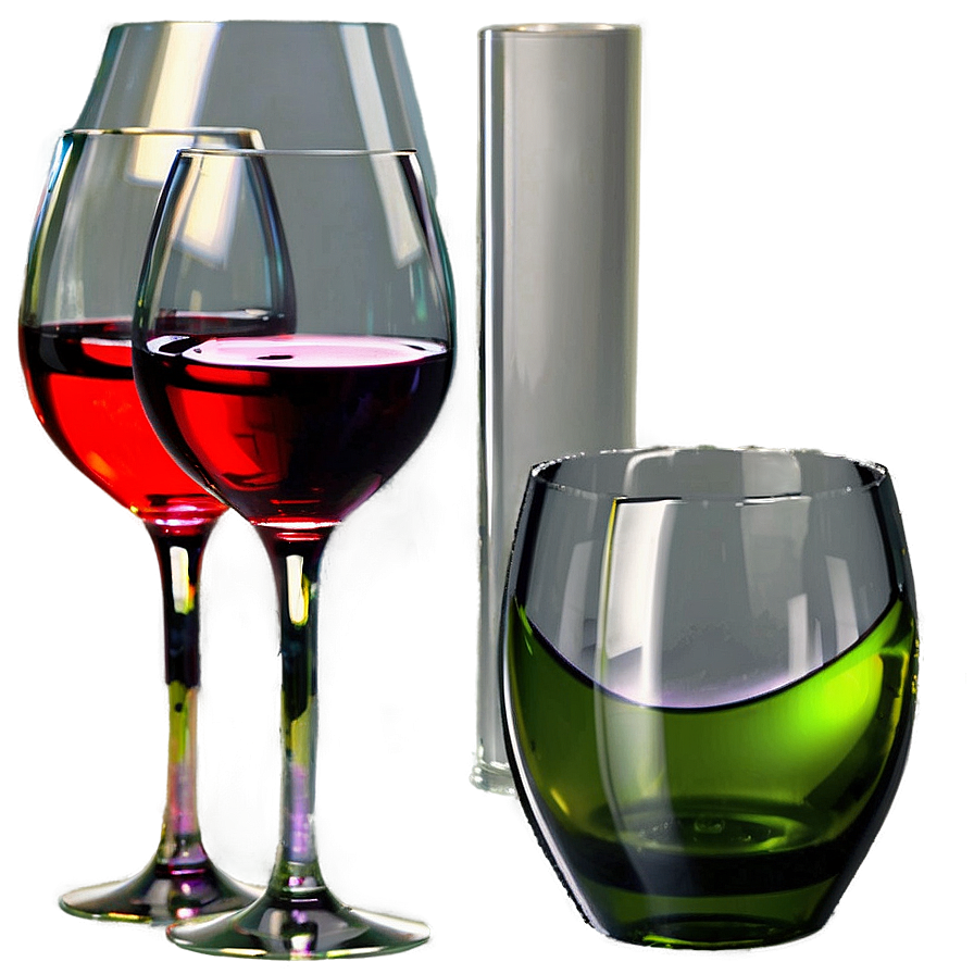 Wine Glass Set Png 05252024 PNG