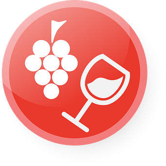 Wine Icon Red Background PNG