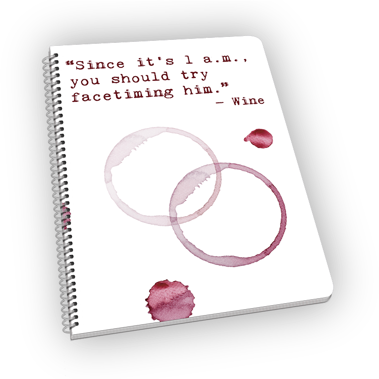 Wine Stained Notebook Quote PNG