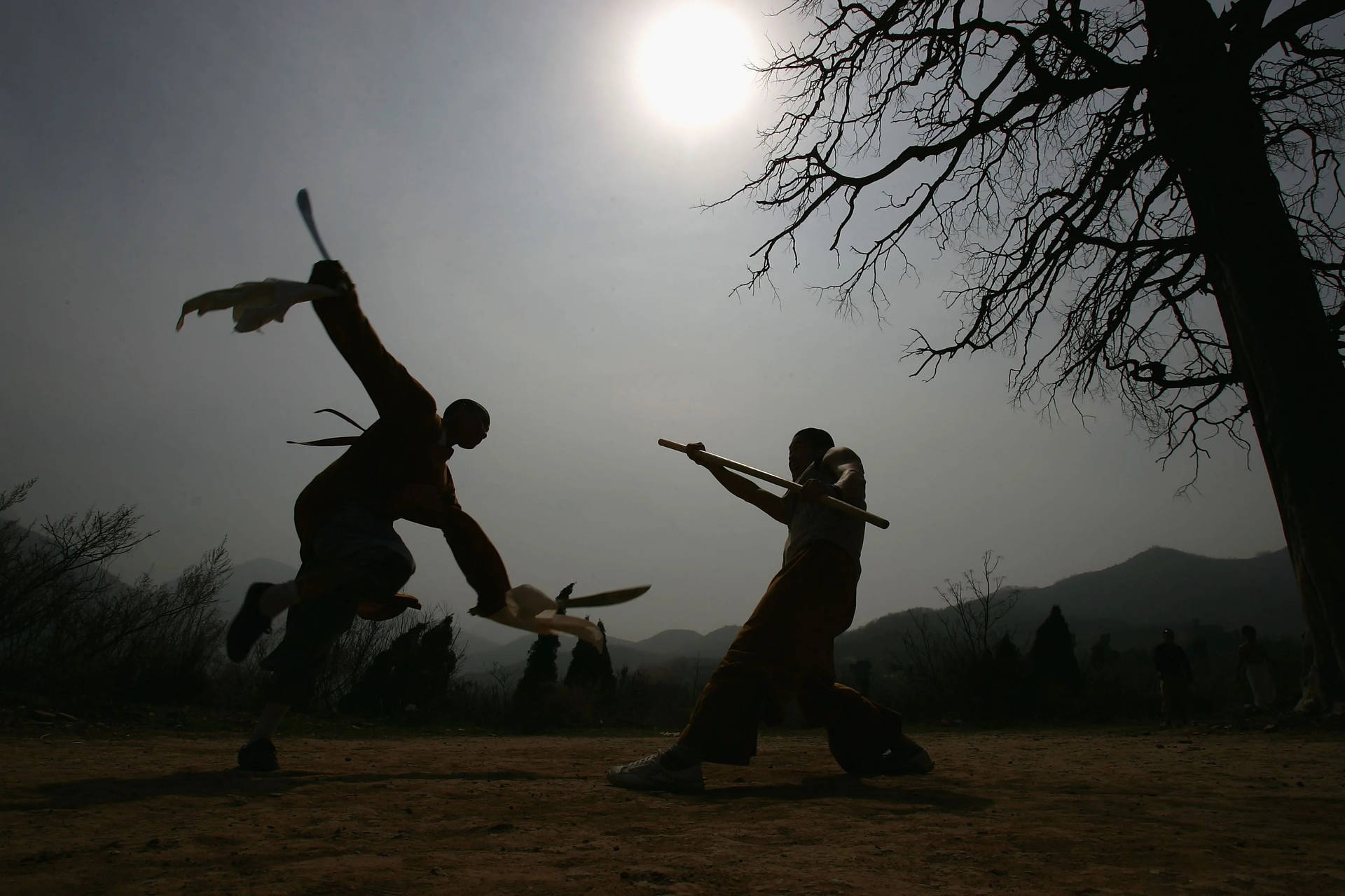 L'artemarziale Del Combattimento Wing Chun - Ombra Sfondo