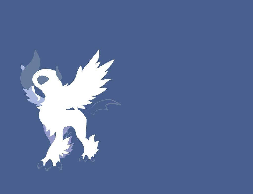 Winged Absol On Blue Background Wallpaper