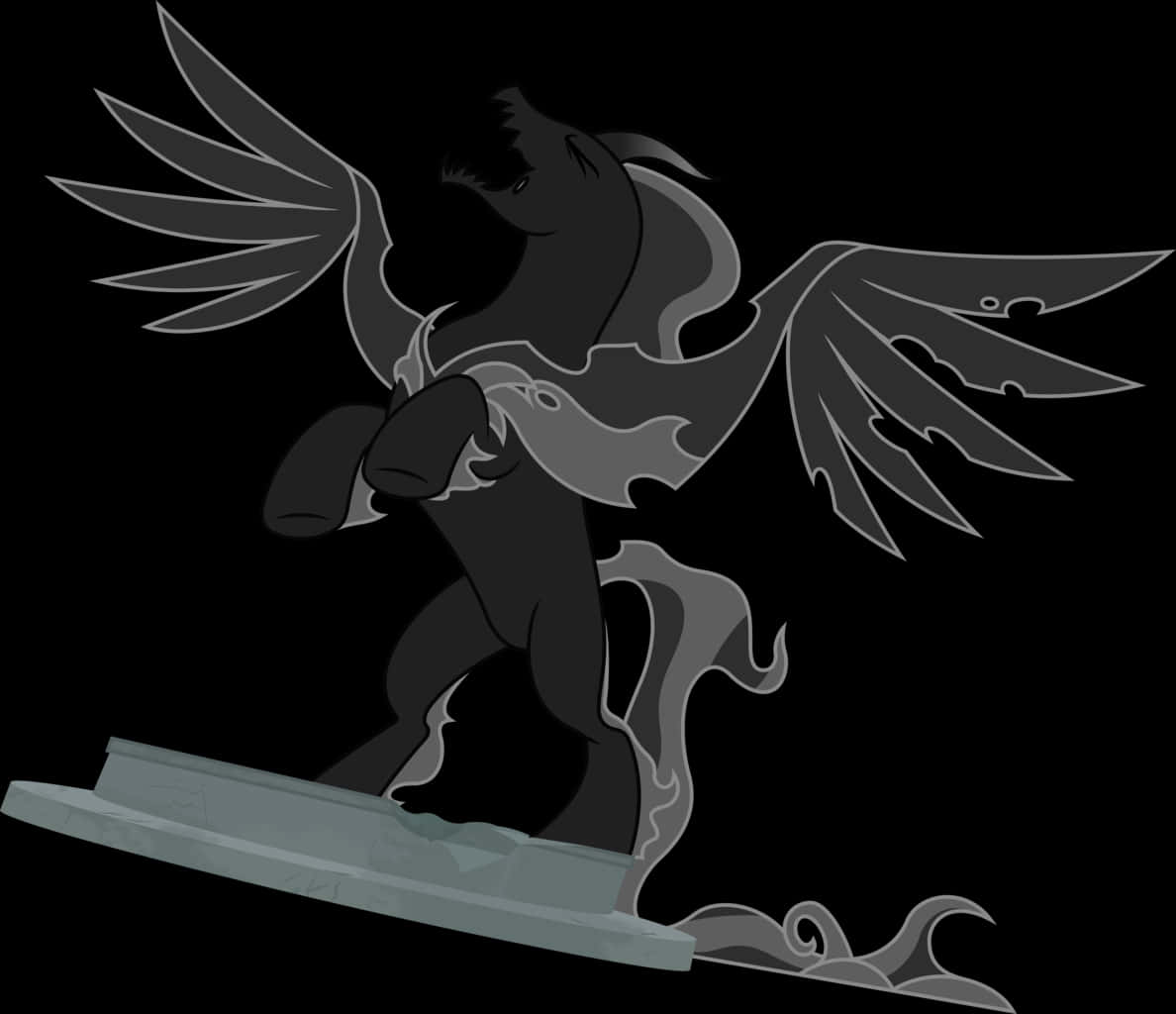 Winged Horse Silhouette PNG