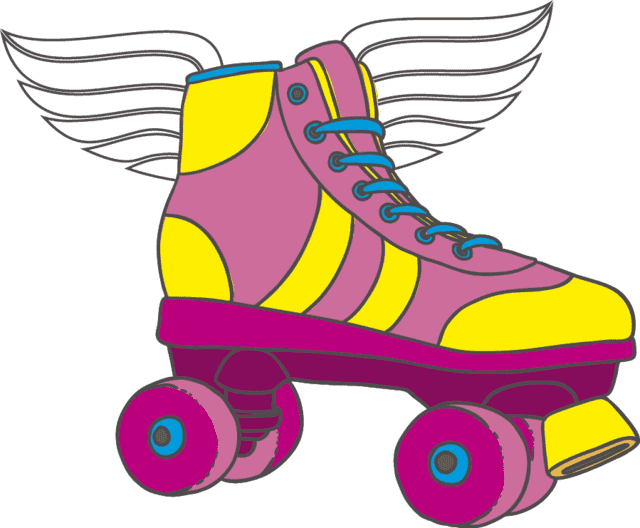 Winged Roller Skate Illustration PNG