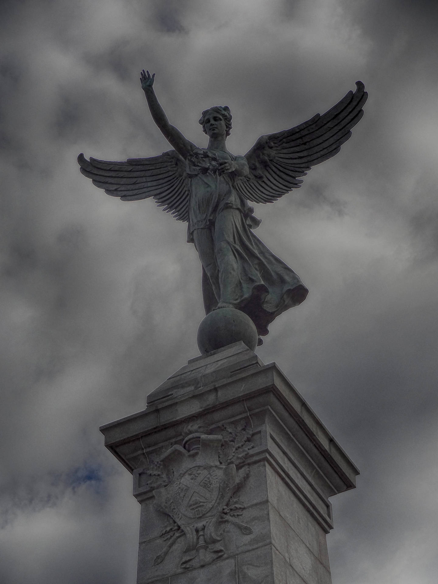 Winged Sculpture In Montreal Wallpaper