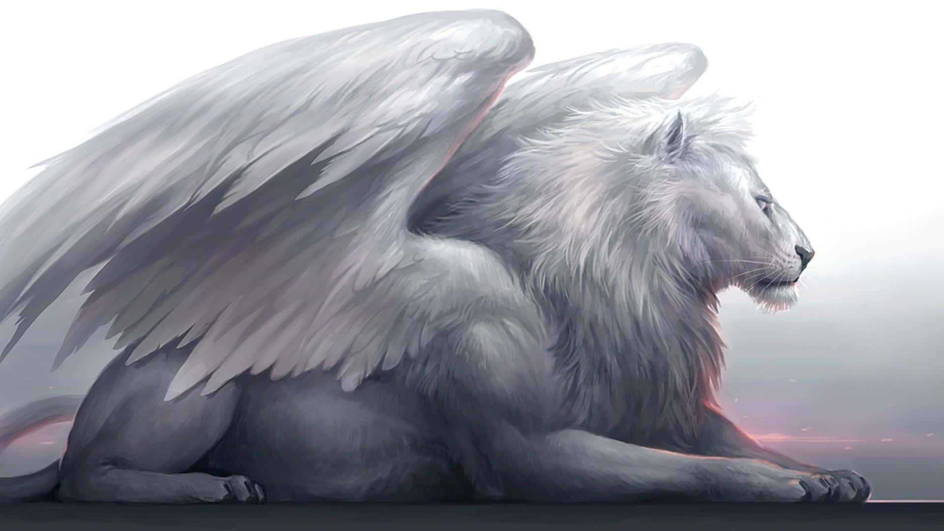 The Majestic Winged Wolf Wallpaper