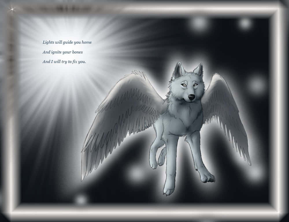 White Winged Wolf Quote Wallpaper