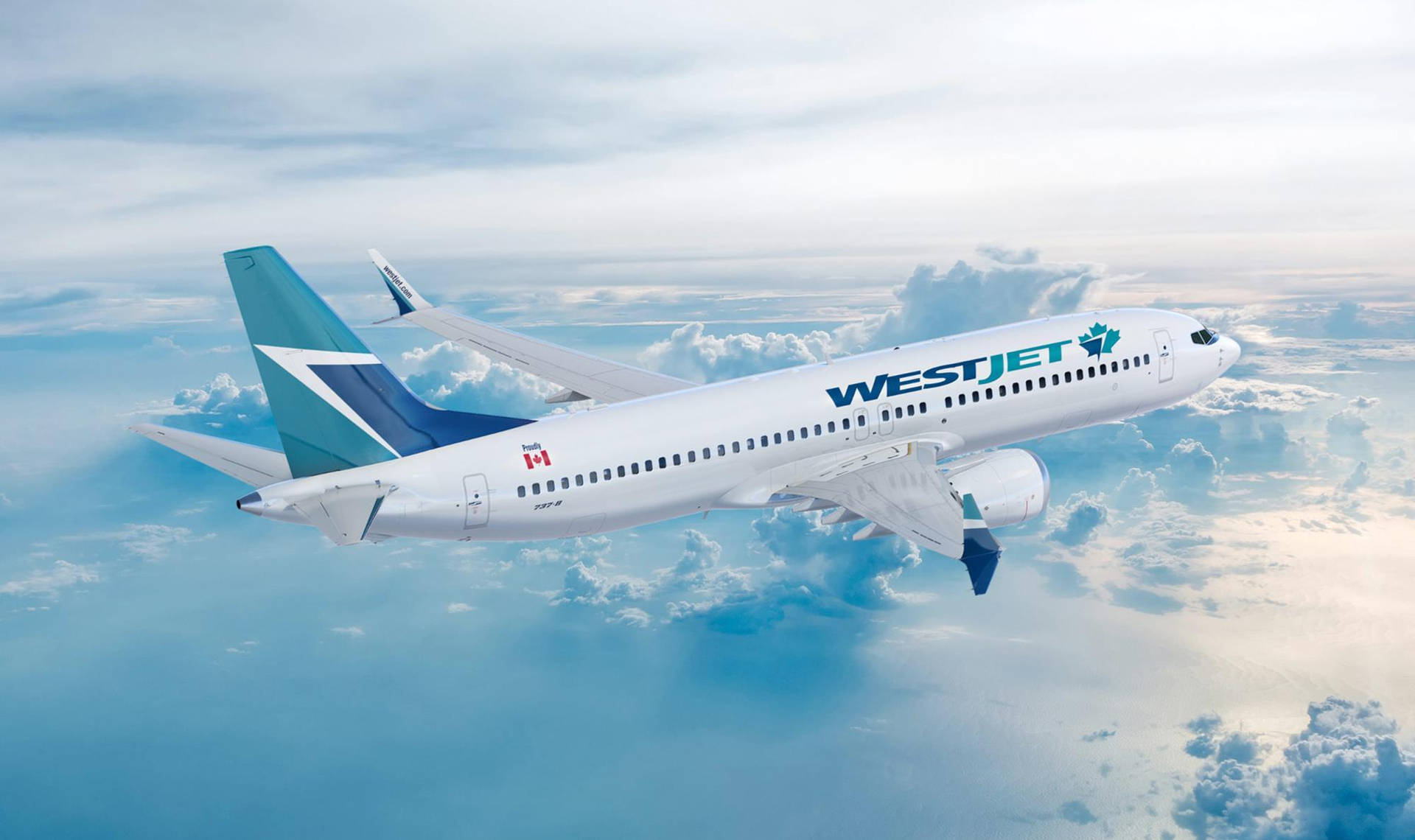 Winging Westjet Airline Plane Wallpaper