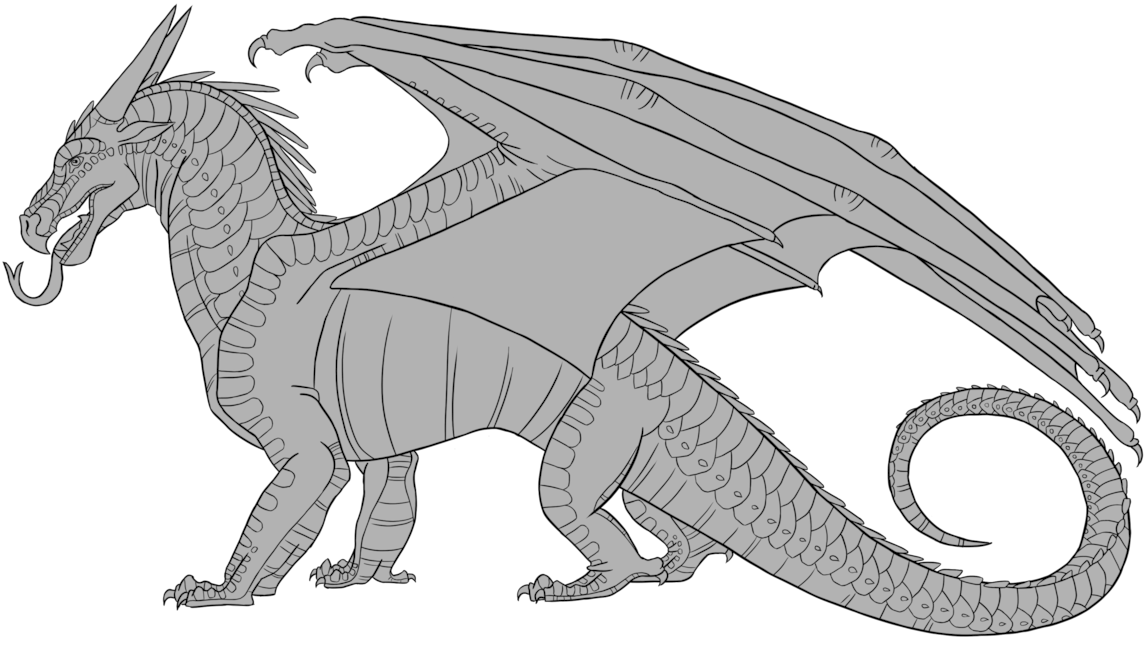 Wings Of Fire Dragon Line Art PNG