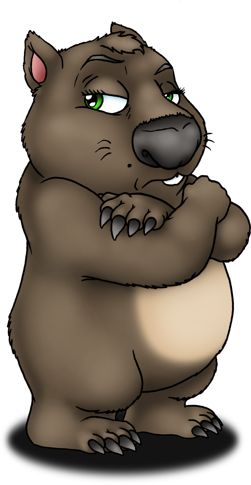 Winking Cartoon Wombat PNG