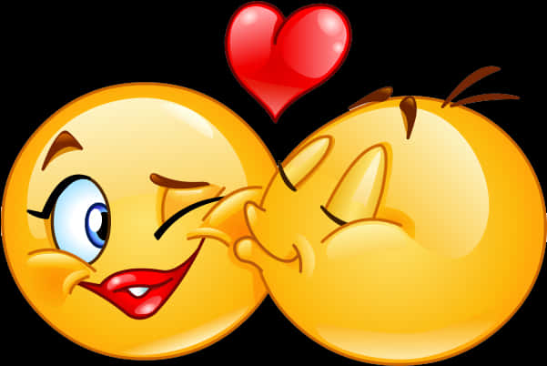 Winking Kiss Emojiwith Heart PNG