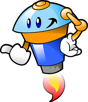 Winking Robot Cartoon PNG