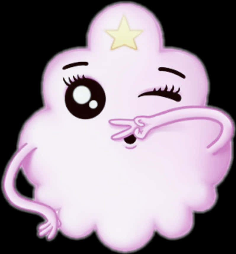 Winking Star Creature Emoji PNG