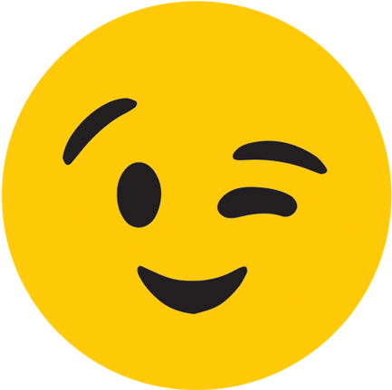 Winking Yellow Face Emoji PNG
