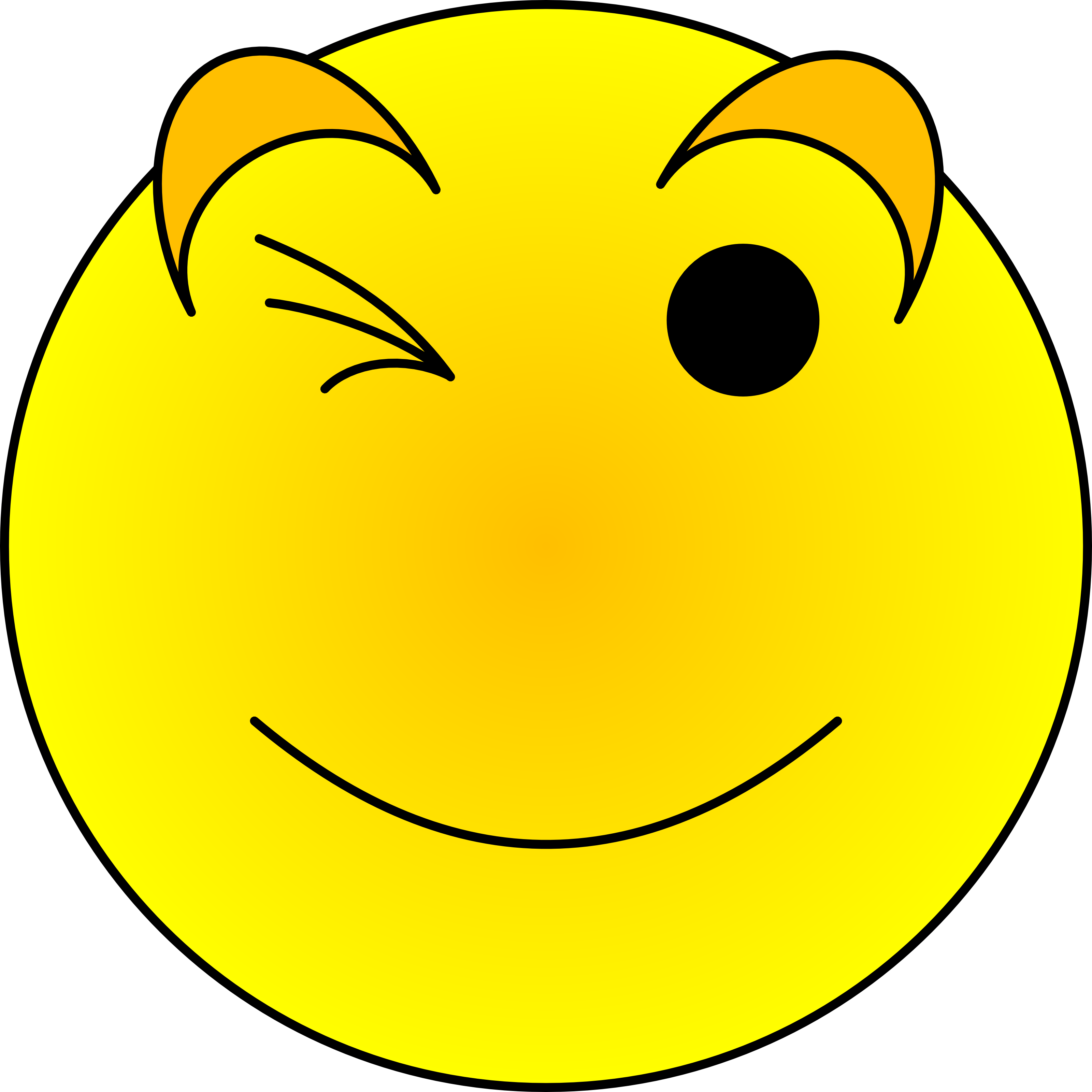 Winking Yellow Smiley Face PNG