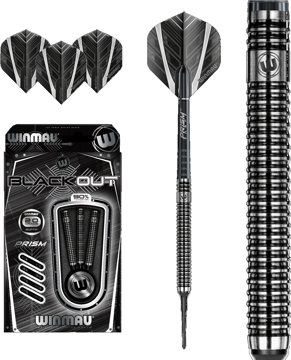 Winmau Blackout Dartand Packaging PNG