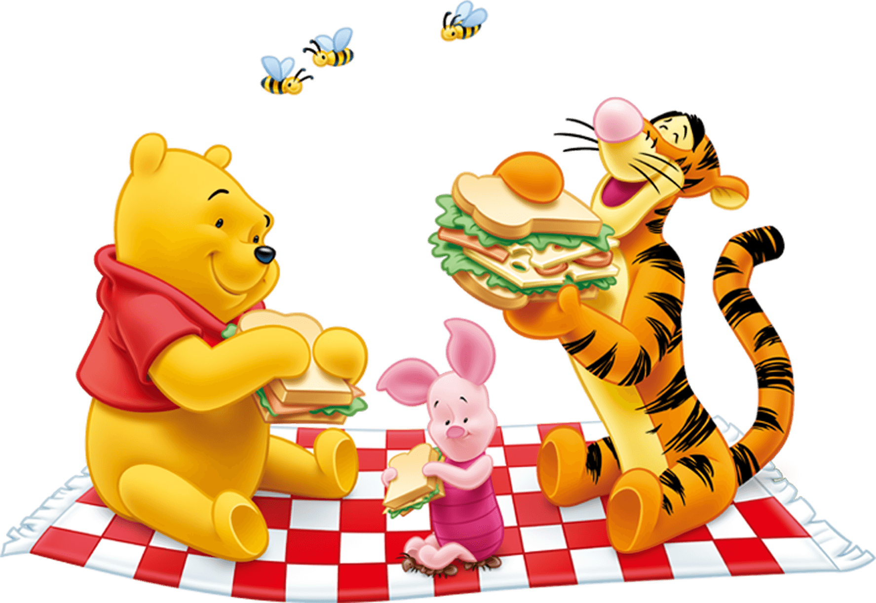Winnie Pooh Friends Picnic PNG