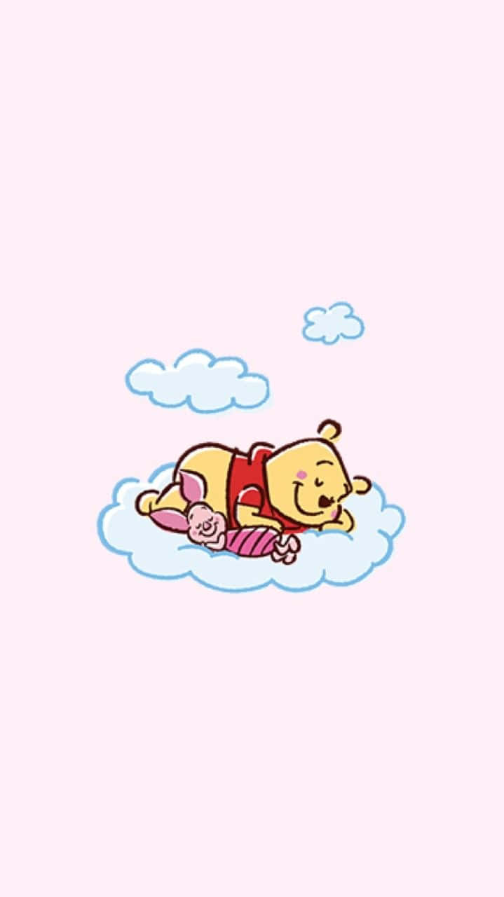Estéticade Winnie The Pooh Con Nubes Acogedoras Fondo de pantalla