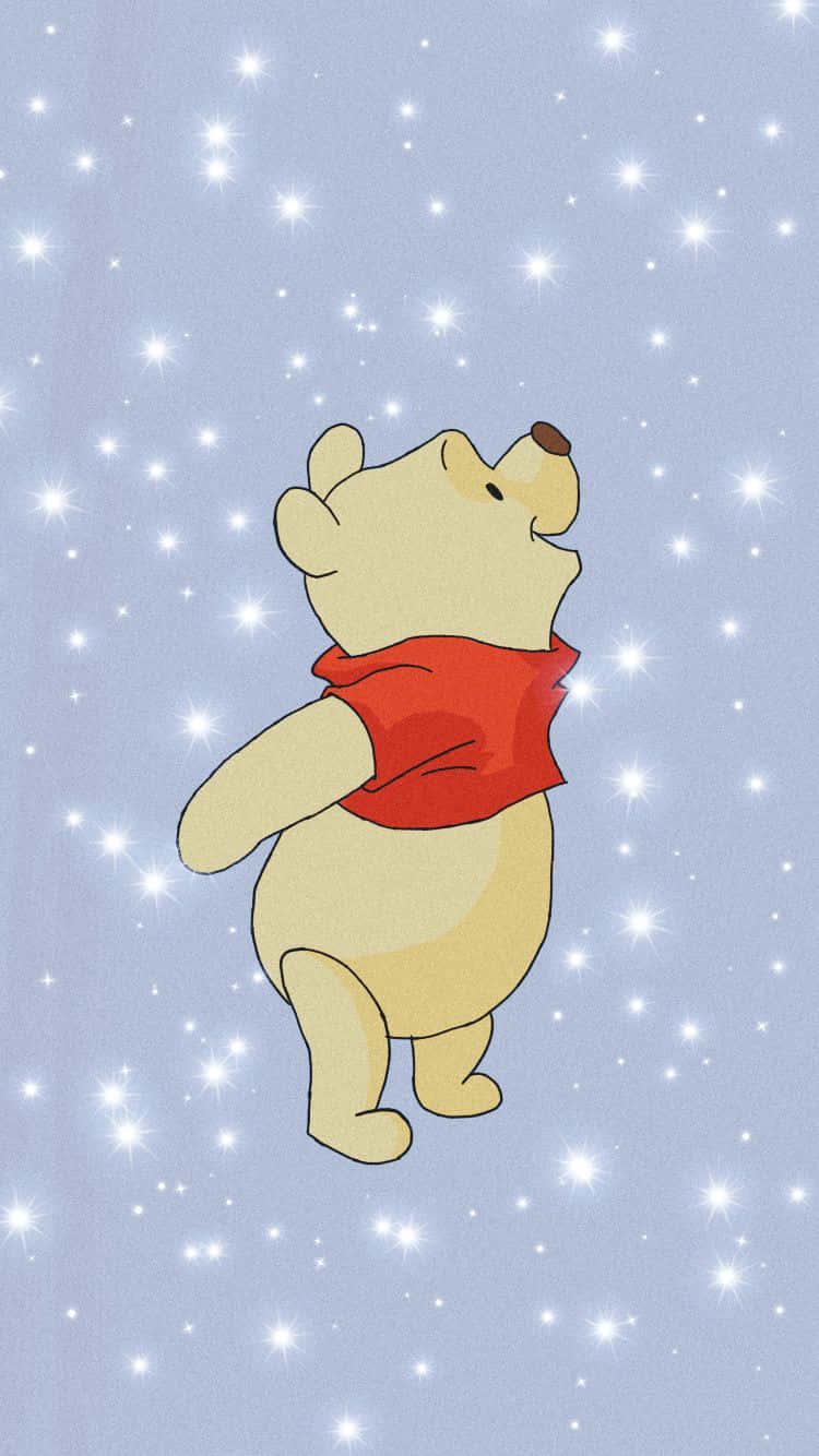 Winnie The Pooh Aesthetic With Snowfall Wallpaper