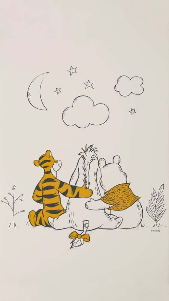 Find din solskin med Winnie the Pooh Æstetik Wallpaper