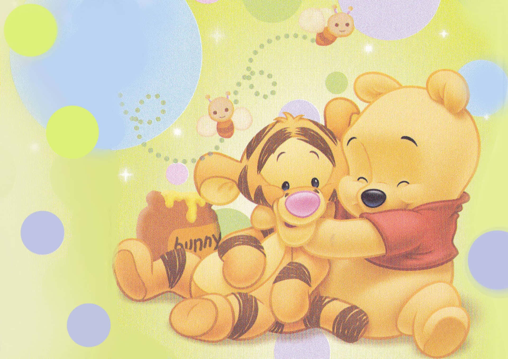 Winnie The Pooh nyder de rolige øjeblikke i livet. Wallpaper