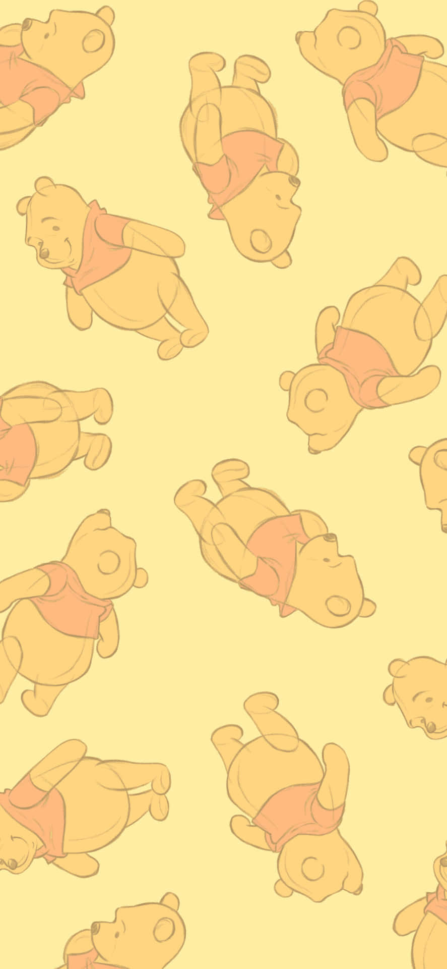 Yellow Winnie The Pooh Aesthetic Patterns Wallpaper