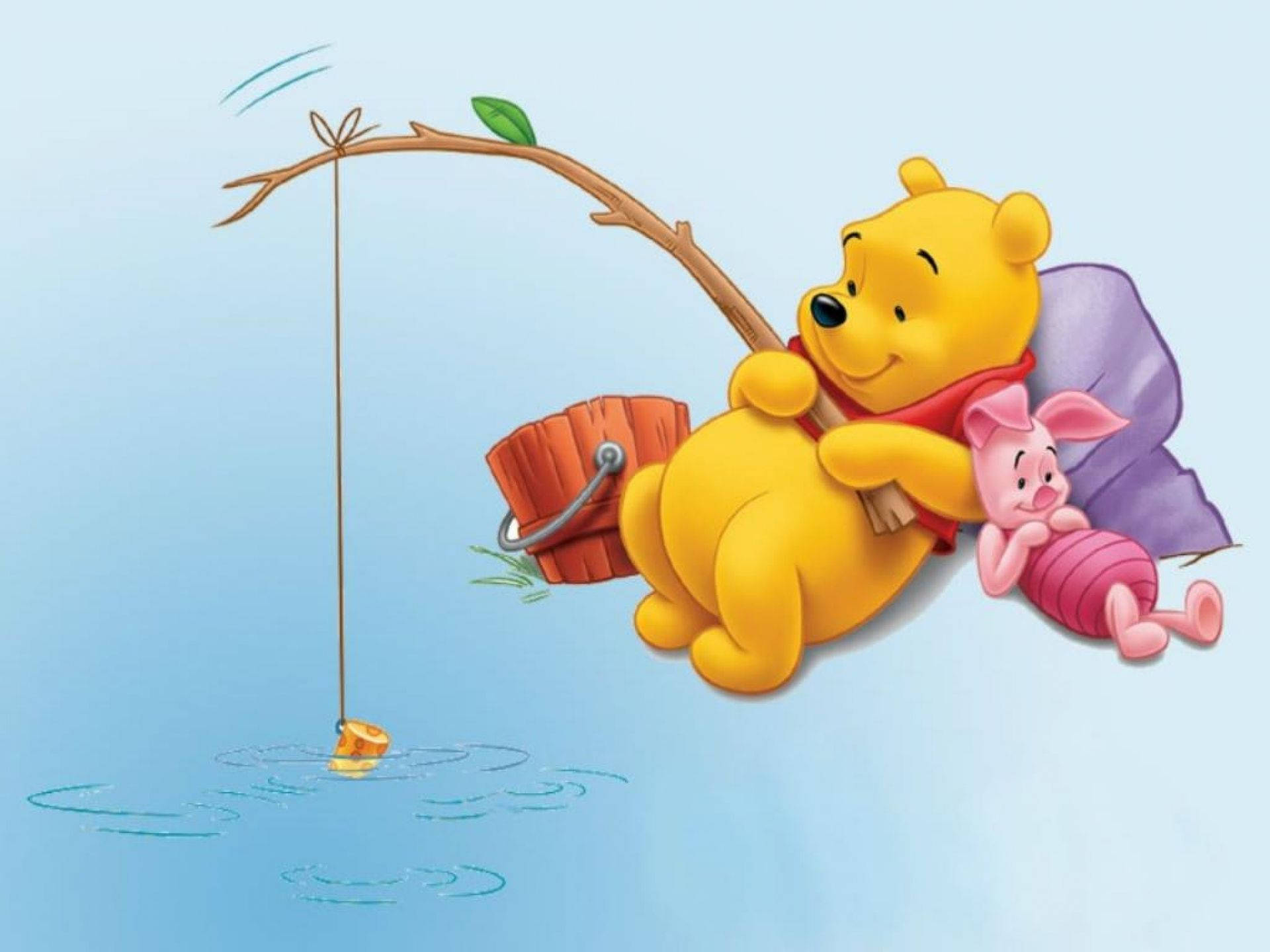Winnie The Pooh And Piglet Fishing Background