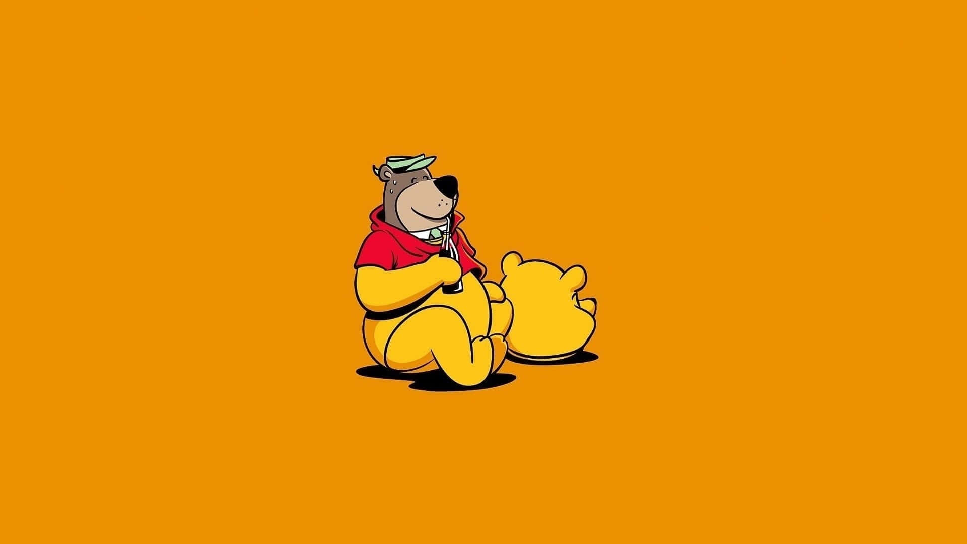 Winnie the Pooh relaxing in the Hundred Acre Woods