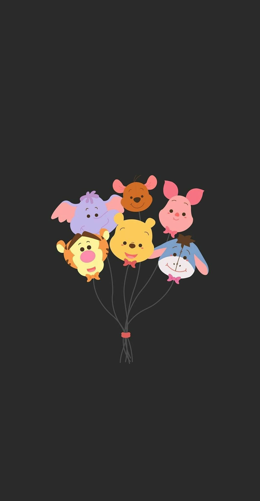Winnie The Pooh Balloons Cartoon Phone Wallpaper