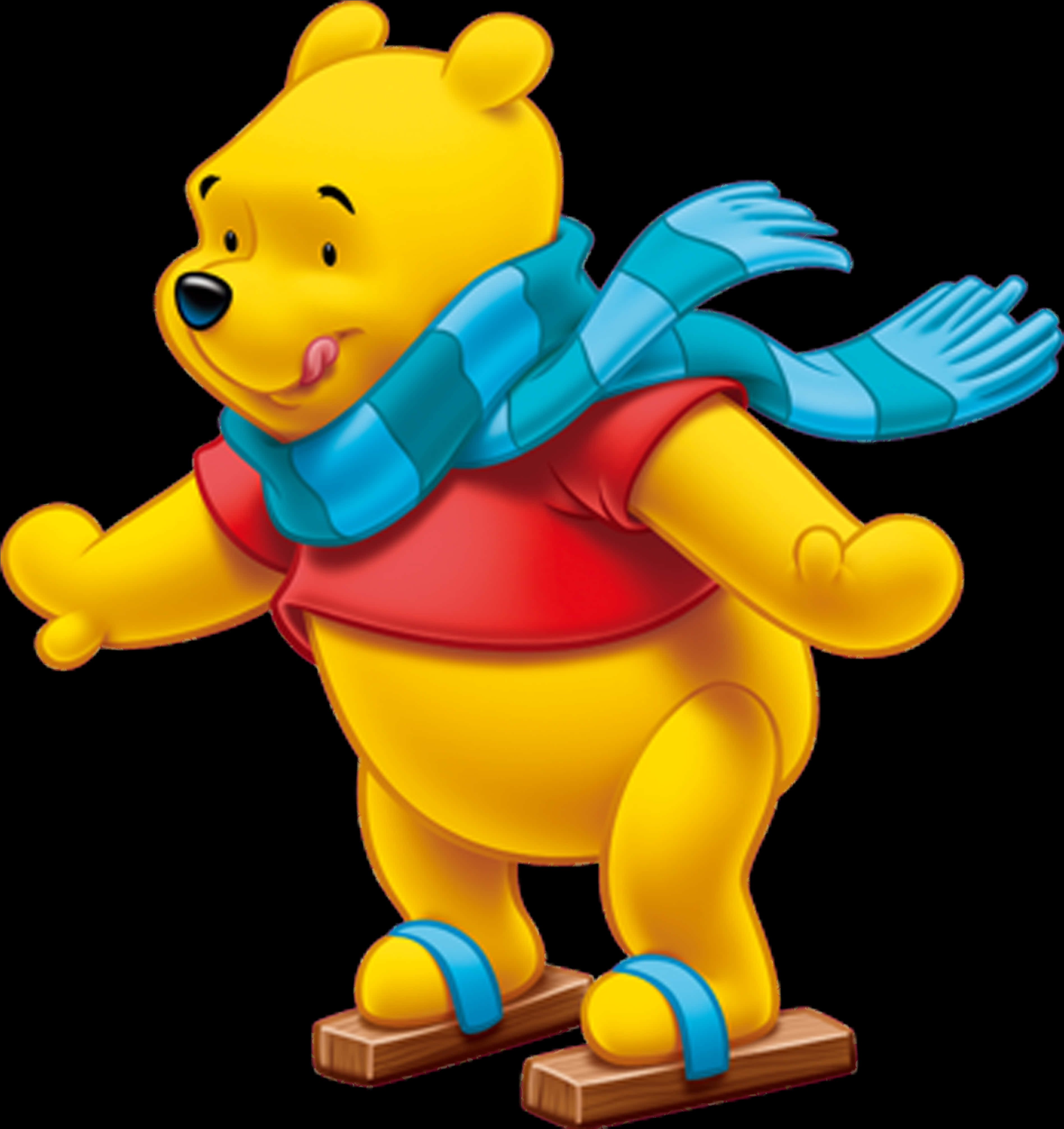 Winnie The Pooh Blue Scarf PNG