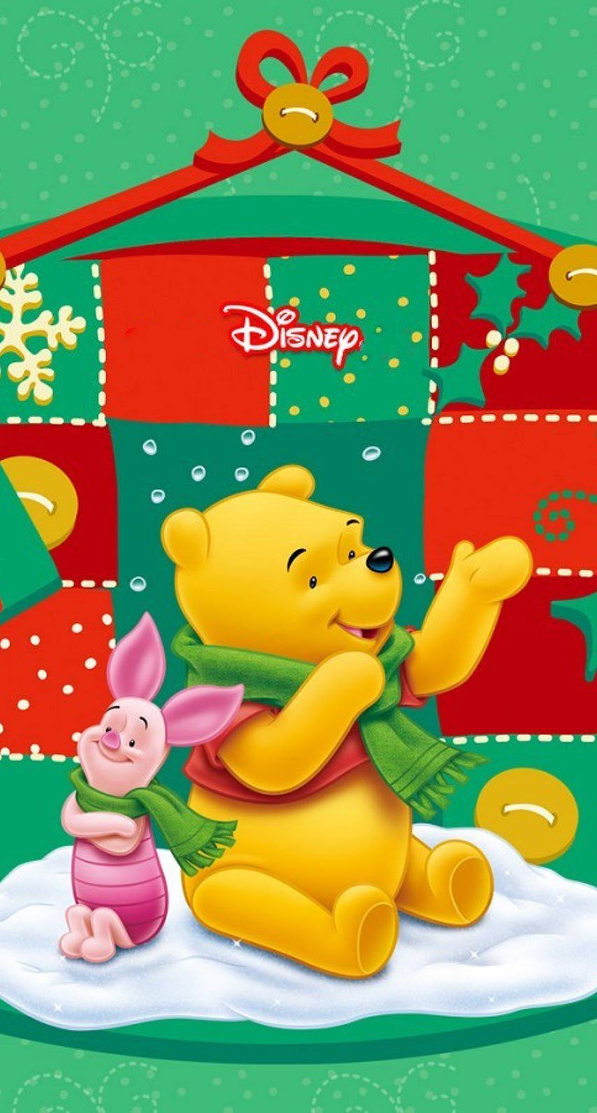 Celebrauna Navidad Alegre Con Winnie The Pooh. Fondo de pantalla