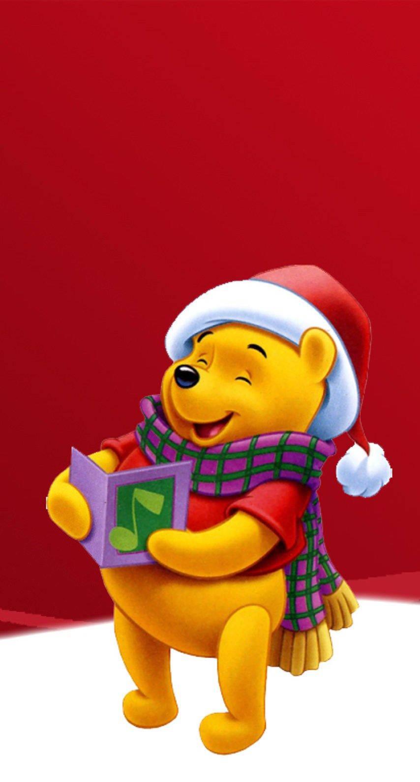 Nyd magien ved jul med Winnie Pooh og venner Wallpaper