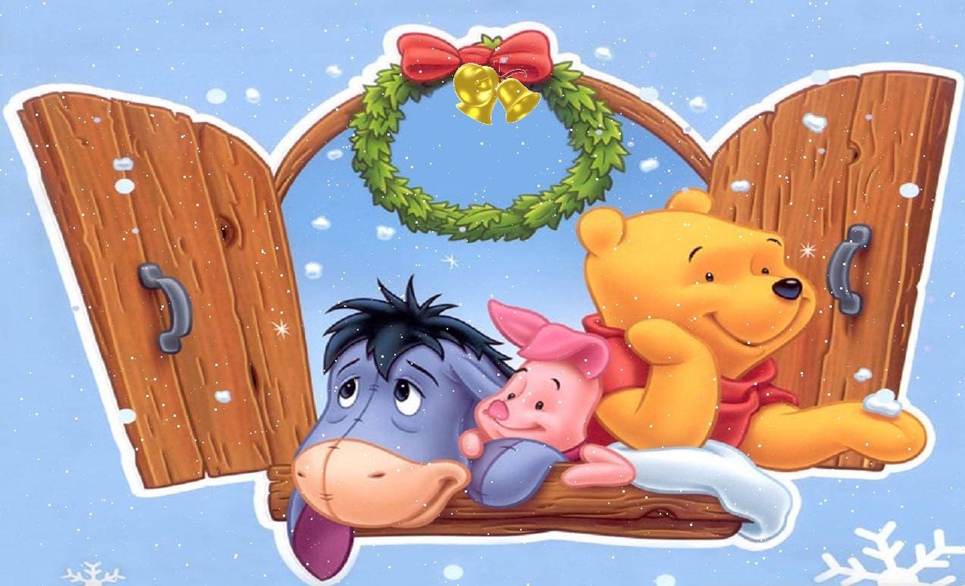 Fejr jul med Winnie the Pooh Wallpaper