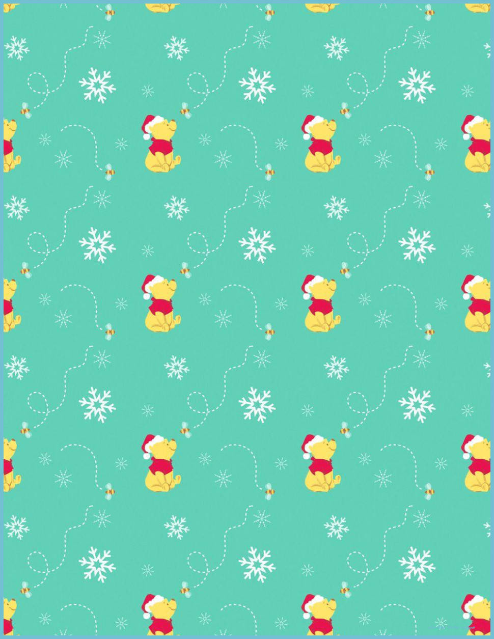 Pooh Enjoys Christmas Time Wallpaper
