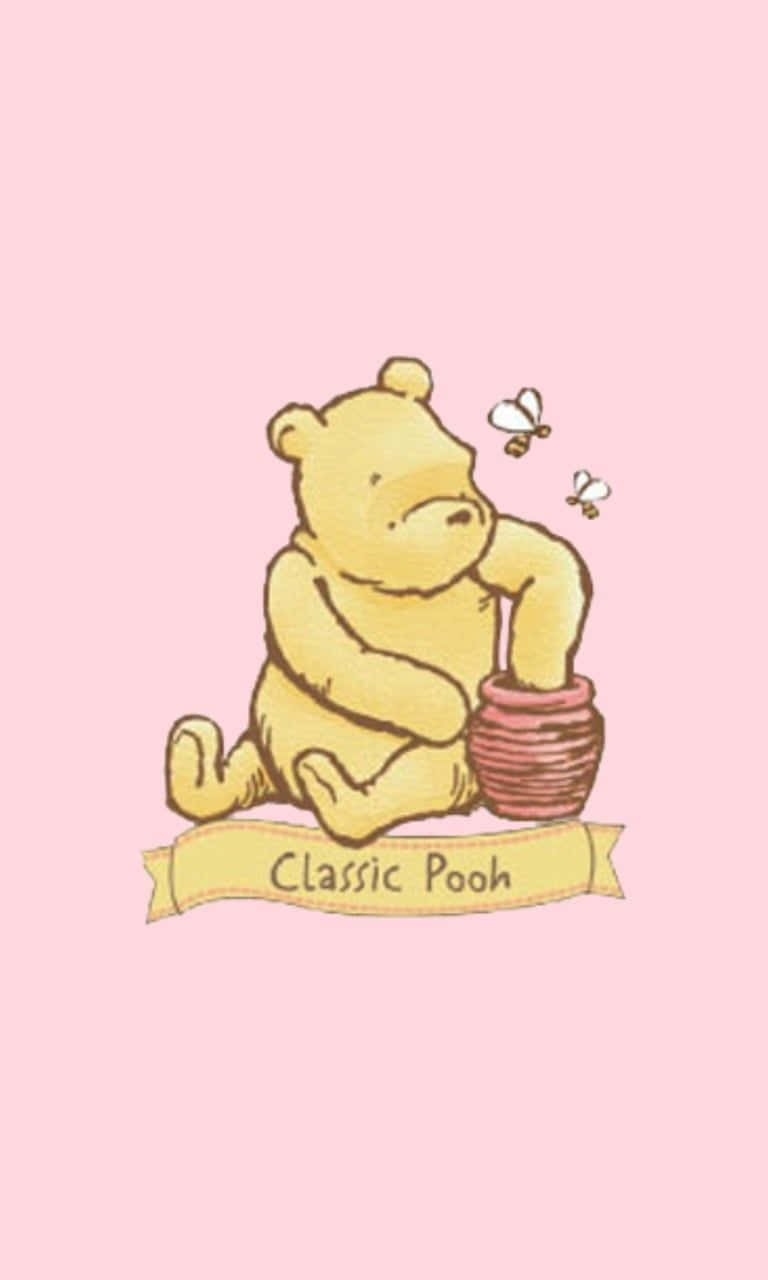 Gå på en gammeldags landevej med klassiske Winnie The Pooh-karakterer. Wallpaper