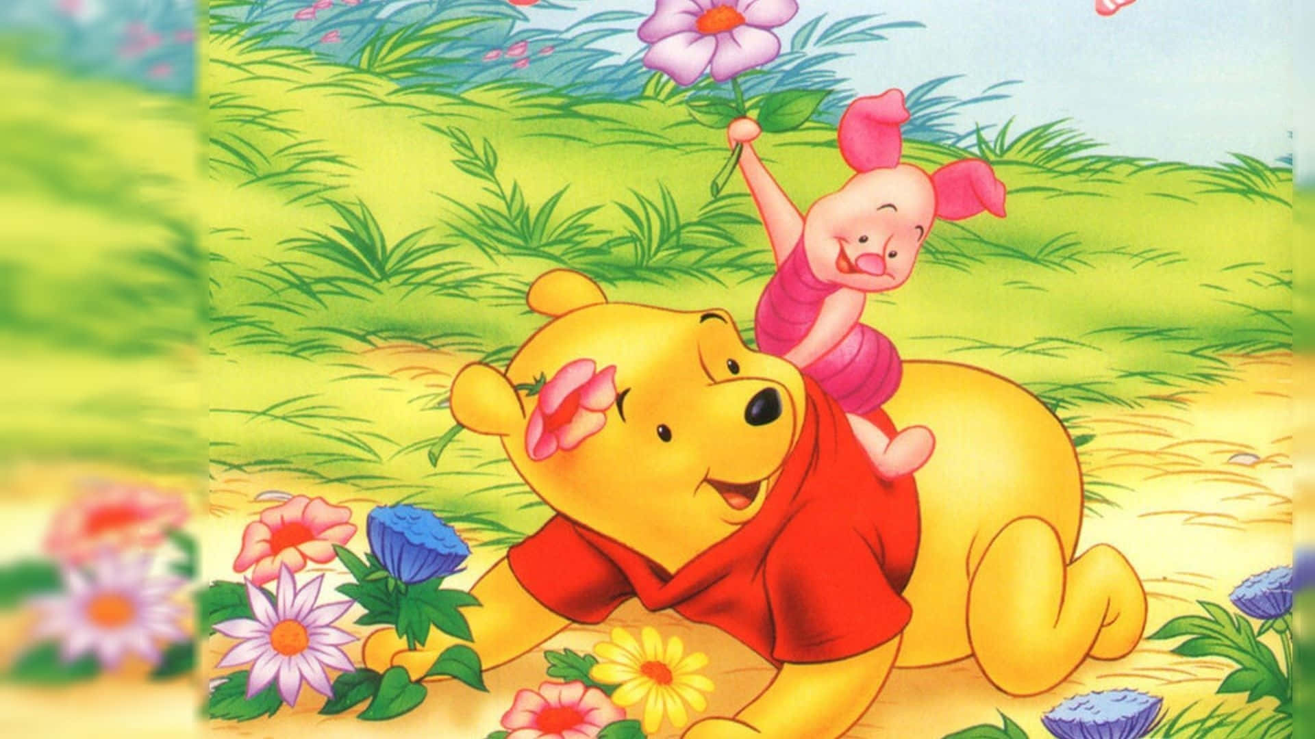 Få glæden ved barndom med Winnie the Pooh og venner. Wallpaper