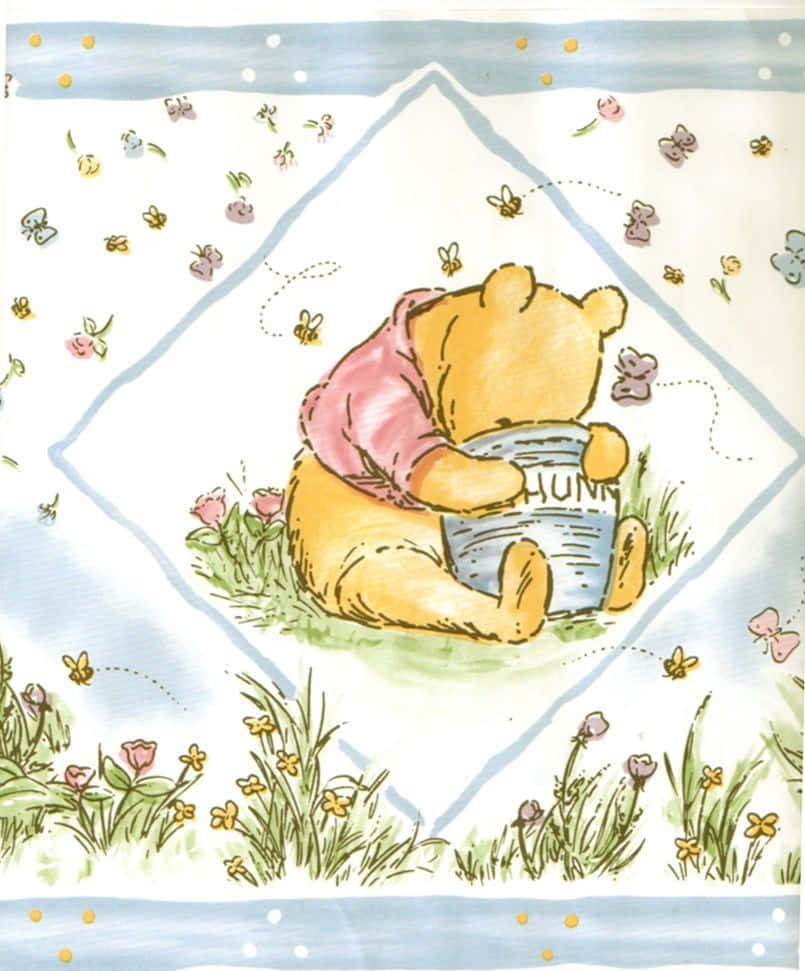Winniethe Pooh, Arte Clássica Do Mel. Papel de Parede