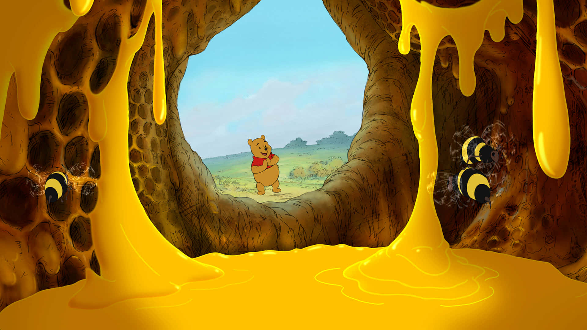 Se på den fantastiske verden af Disney med Winnie The Pooh Desktop! Wallpaper