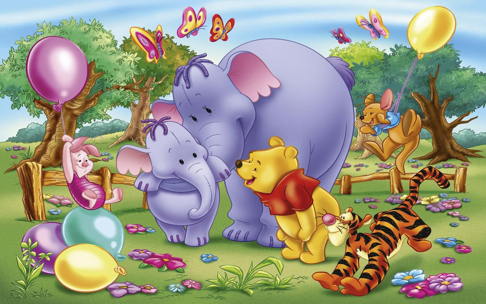 Acogedoracompañía Con Los Mejores Amigos: Winnie The Pooh. Fondo de pantalla