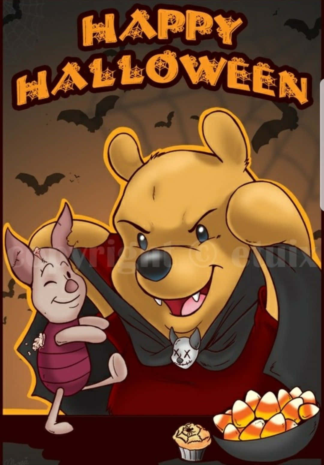 "Winnie The Pooh wearing a pumpkin costume on Halloween!". Wallpaper