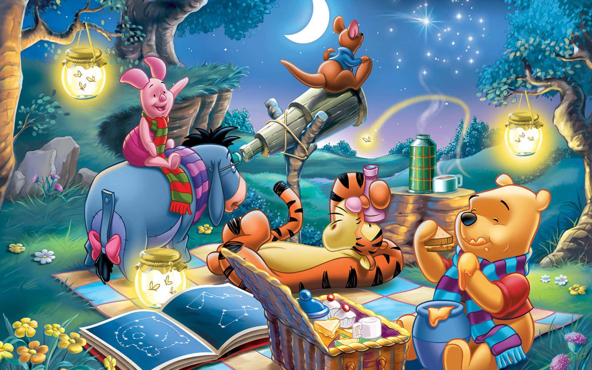 Get ready for a spook-tastic Halloween with Winnie the Pooh! Wallpaper
