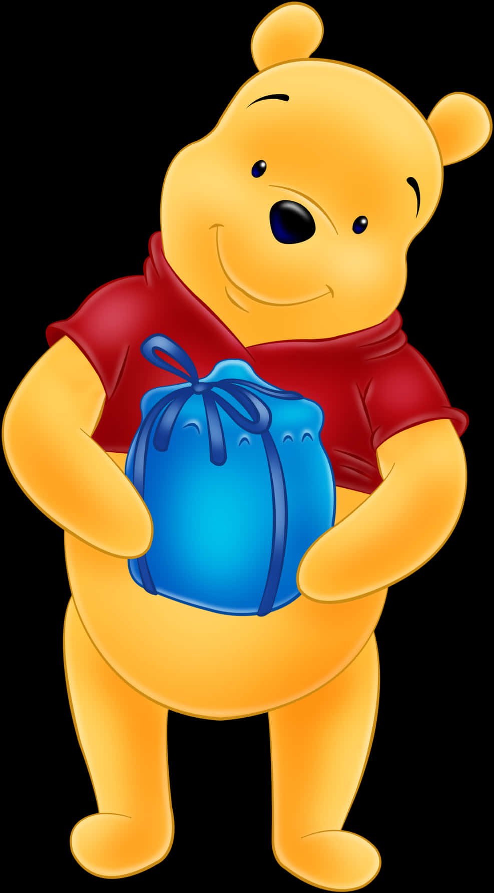 Winnie The Pooh Holding Present PNG