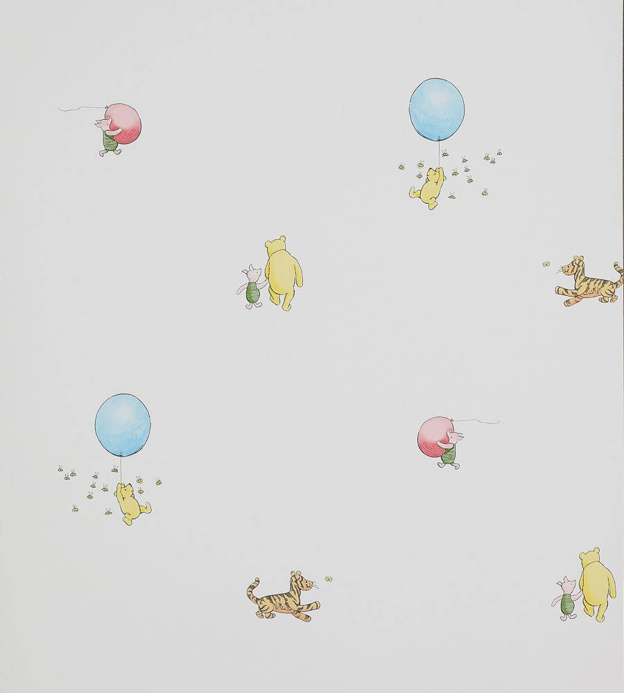 Asaventuras Começam - Ursinho Pooh Voando Com Balões. Papel de Parede