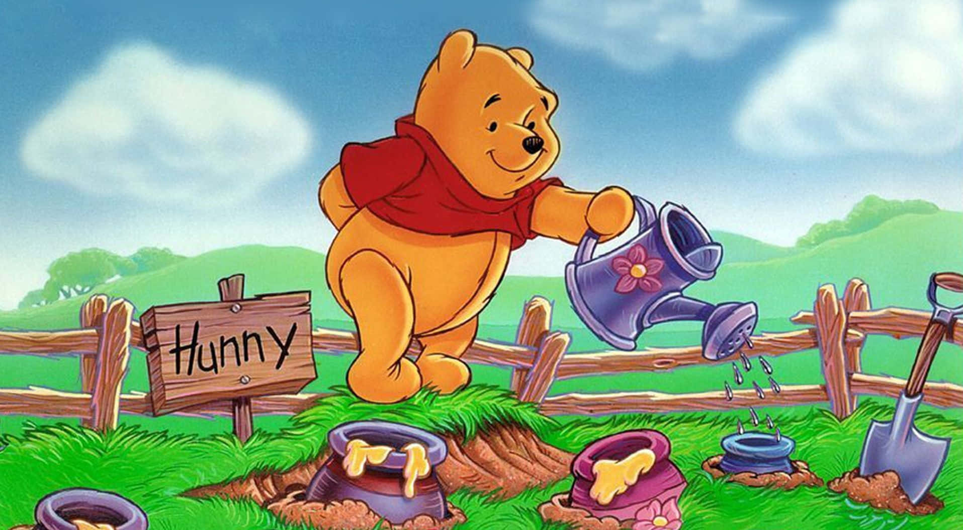 Encantadorfondo De Pantalla De Winnie The Pooh Para Tu Computadora Portátil. Fondo de pantalla