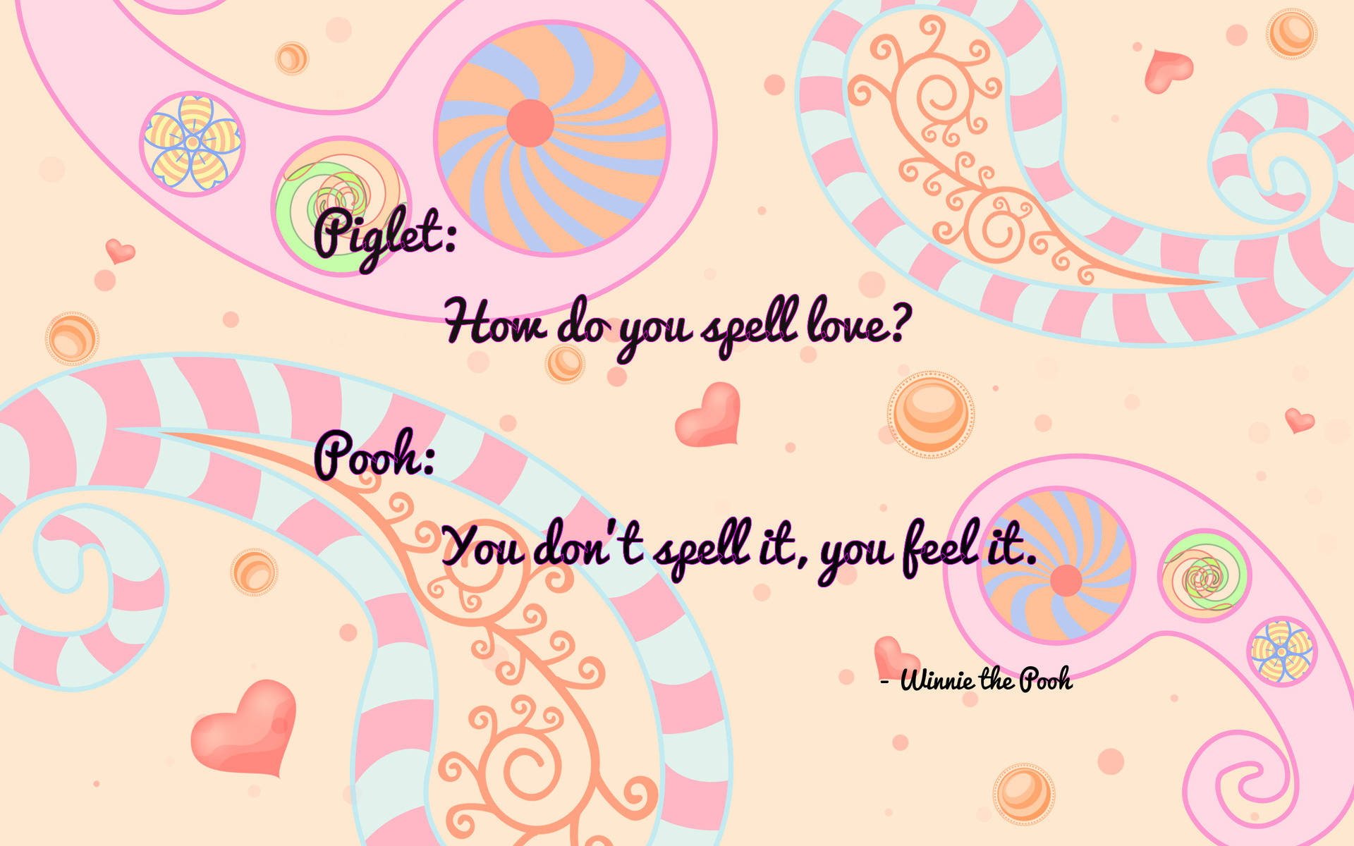 Winnie The Pooh Love Quotes Wallpaper