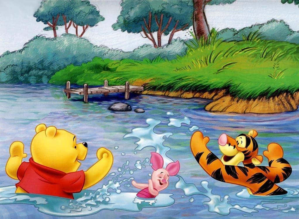Tigger and Winnie the Pooh Enjoying A Sunny Day