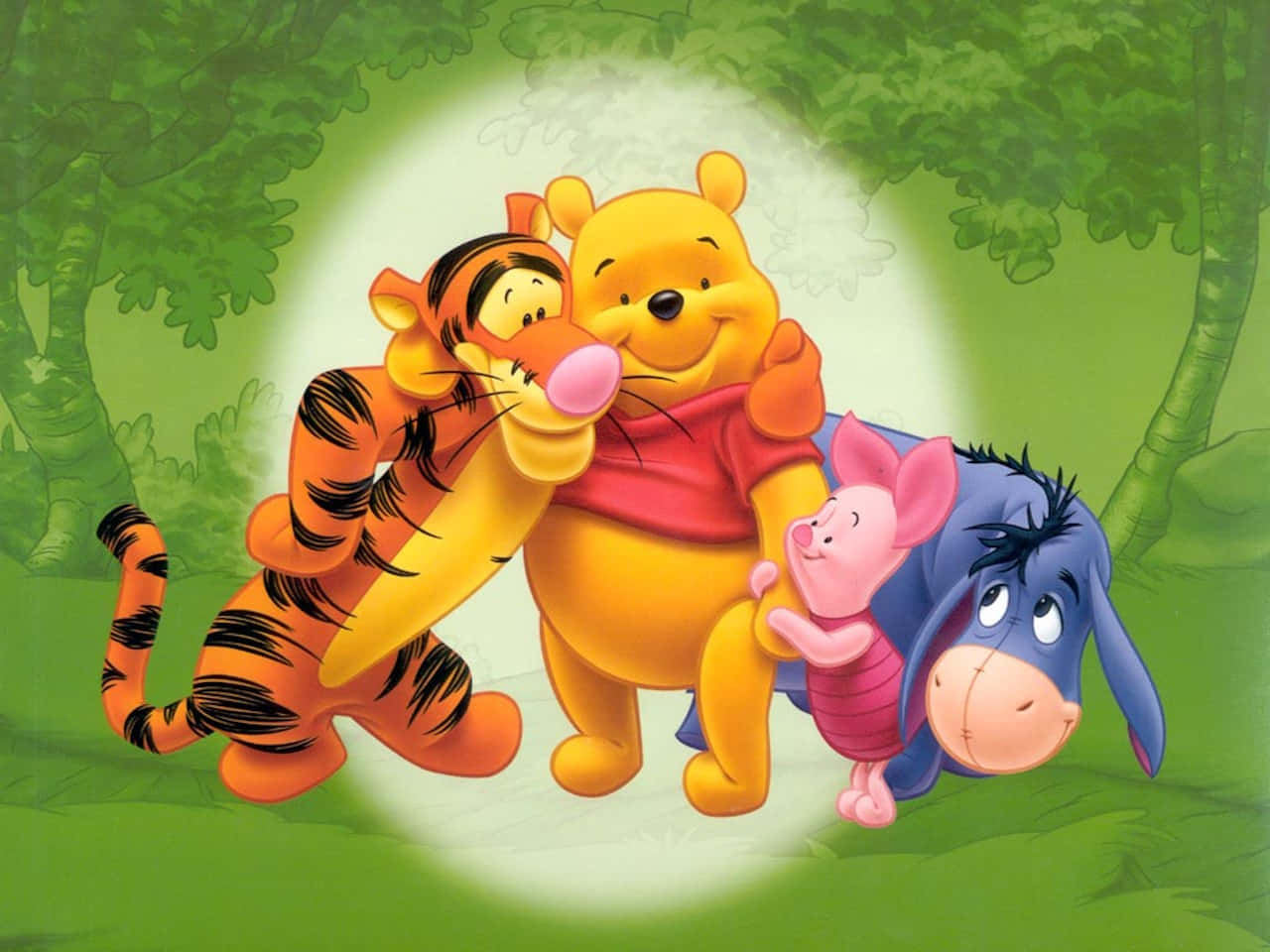Winnie the Pooh and Eeyore Enjoy a Stroll Through the Autumn Woods