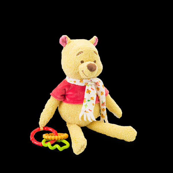 Winnie The Pooh Plush Toywith Honey Pot Rattle PNG