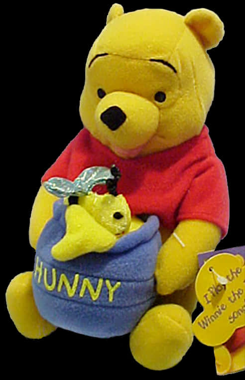 Winnie The Pooh Plush With Honey Pot PNG
