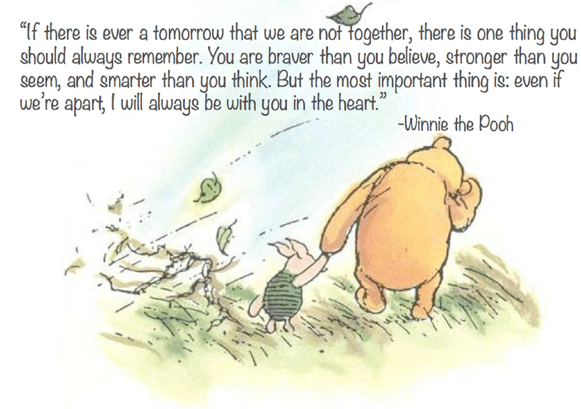Winnie The Pooh Quotes In A Storm Wallpaper